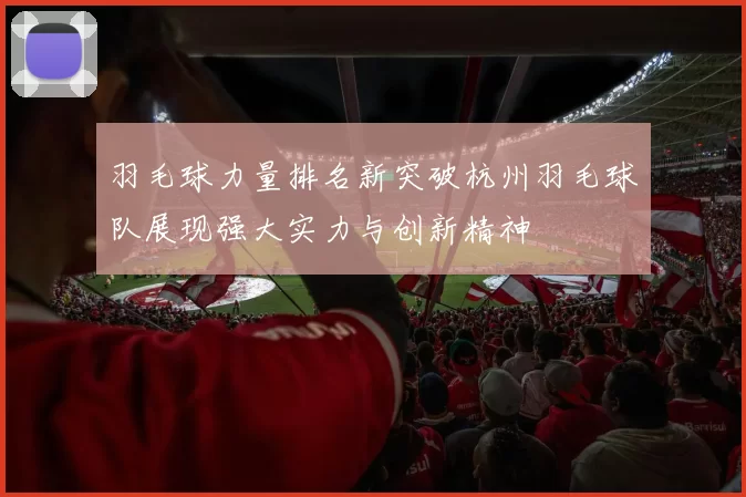 羽毛球力量排名新突破杭州羽毛球队展现强大实力与创新精神